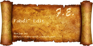 Fabó Edit névjegykártya